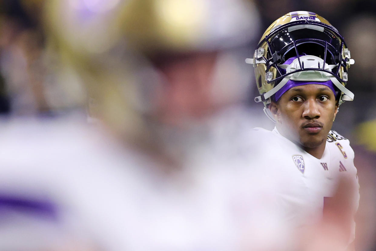 Where will Washington's Michael Penix Jr. get drafted? (Photo by Stacy Revere/Getty Images)