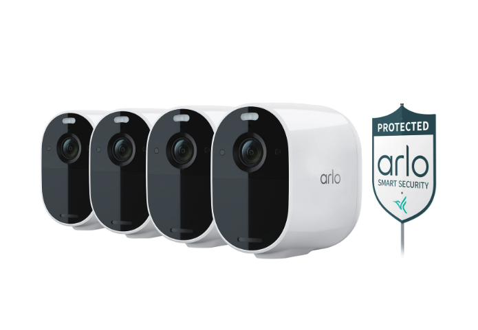 Arlo Essential Spotlight Indoor/Outdoor 1080p Security Camera 4-Pack. Image via Best Buy Canada.