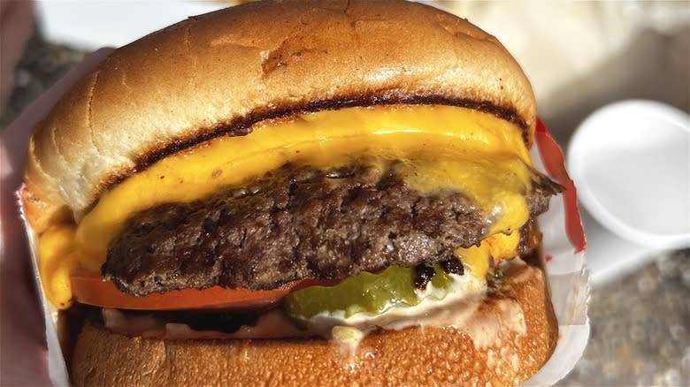 Close up fast food burger
