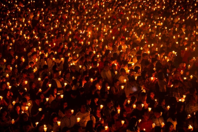 Christmas Eve mass in Surabaya city, Indonesia