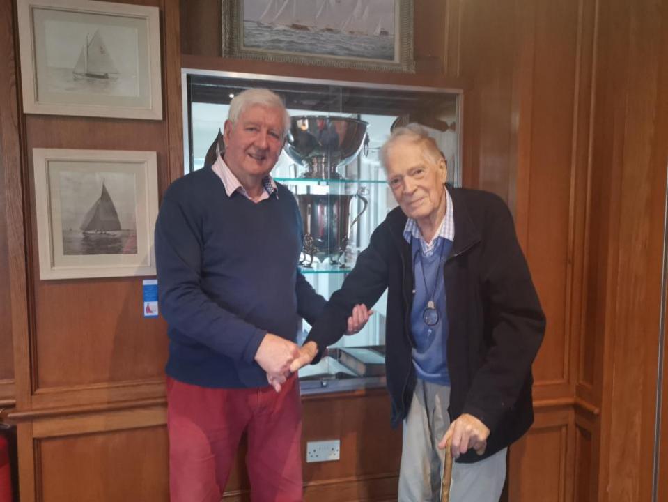 Daily Echo: Richard Robinson, right, with Graham Clarke, Royal Lymington Yacht Club historian.