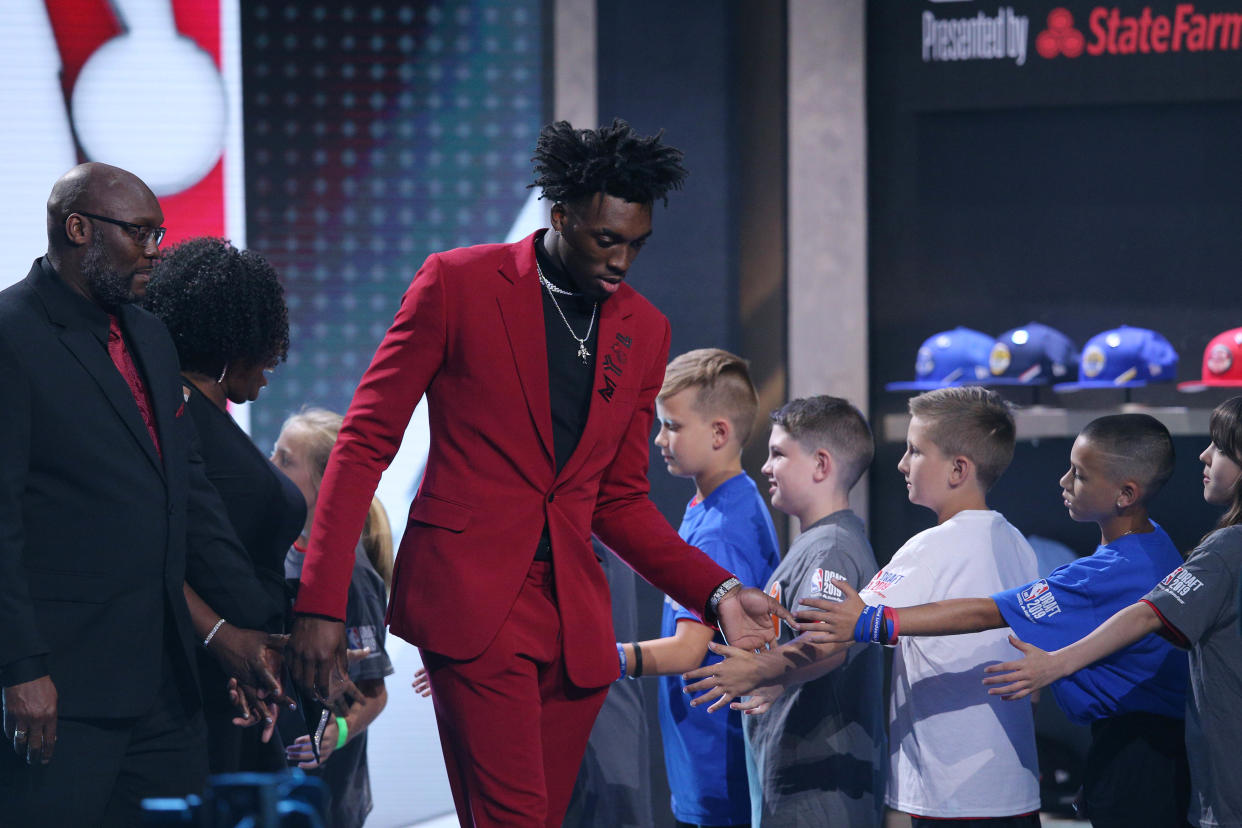 Nassir Little had a rough night at the NBA draft but could end up in the winner's column in the long run. (Reuters)