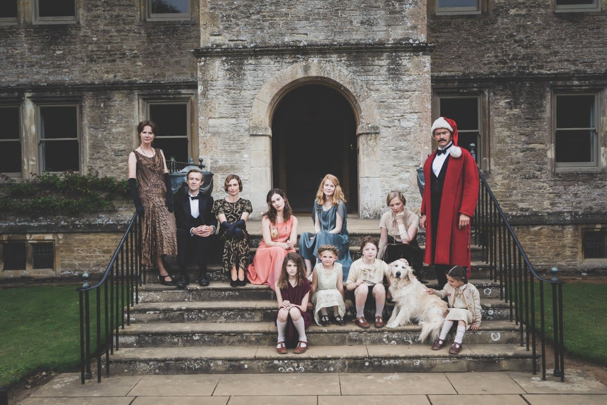 West (right) with James (pink dress) in a still from the BBC’s ‘The Pursuit of Love’ (Theodora Films Limited & Moonage Pictures Limited/Robert Viglasky)