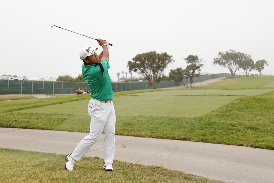 Hideki Matsuyama in action. (Photo by Ezra Shaw/Getty Images)