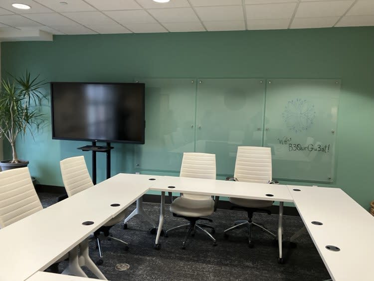 The large LGBTQ+ support group meeting room at The Project, 4101 John Deere Road, Moline.