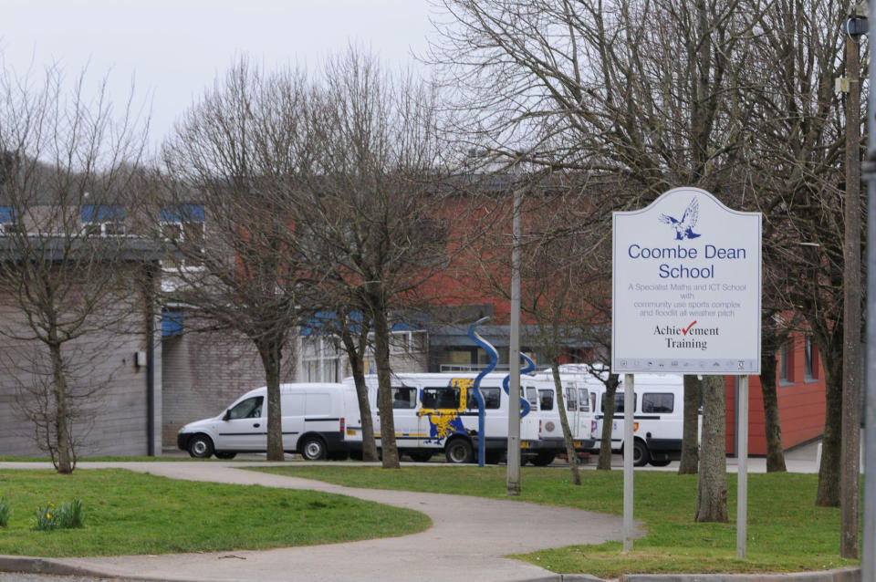 Coombe Dean Secondary School in Plymouth, where Mr Aggett is regularly treated as a guest. (SWNS)