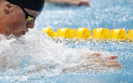 Swimming – 17th FINA World Aquatics Championships – Men's 50m Breaststroke Preliminary – Budapest, Hungary – July 25, 2017 – Adam Peaty of Britain competes. REUTERS/Stefan Wermuth