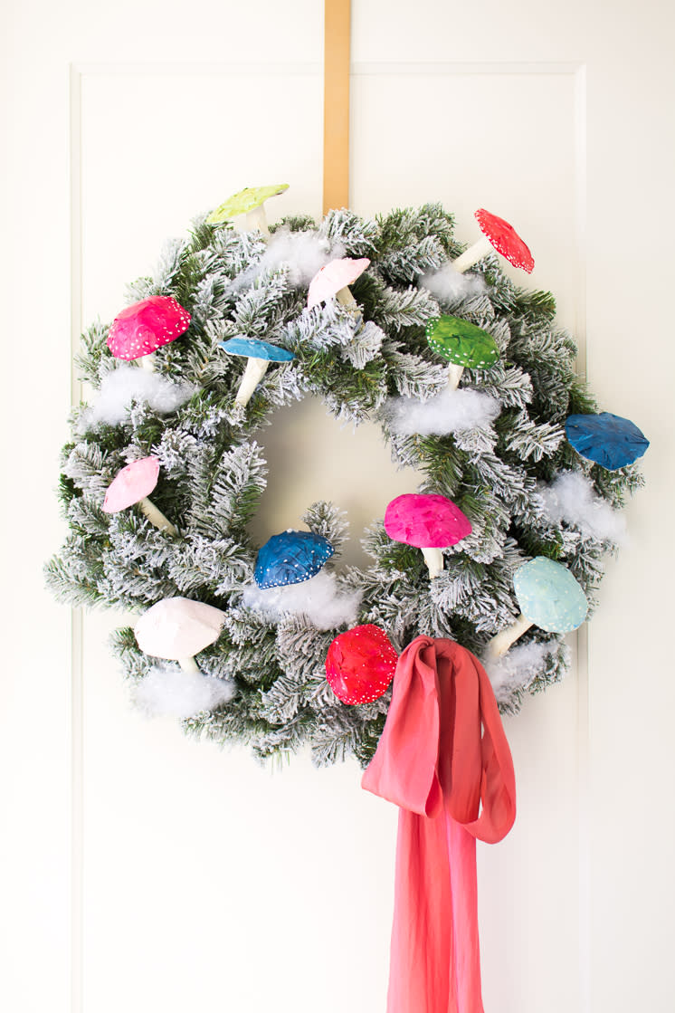 colorful mushroom wreath (Clara Sumsion for The House That Lars Built)