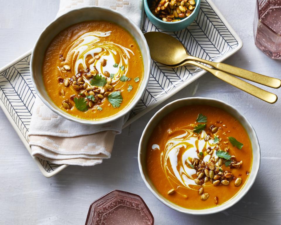 Instant Pot Pumpkin Soup with Candied Pepitas