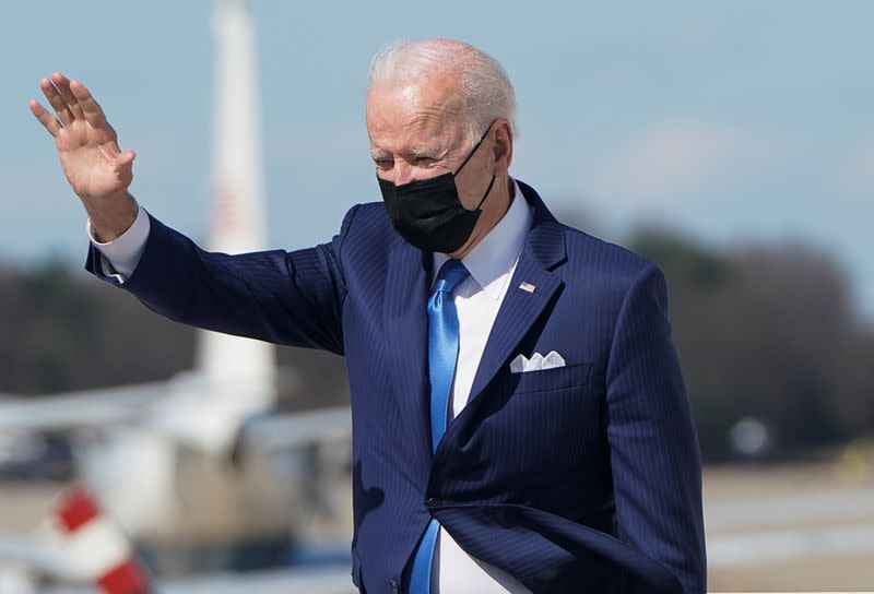 U.S. President Joe Biden departs Washington for travel to Wiilmington, Delaware at Joint Base Andrews, Maryland