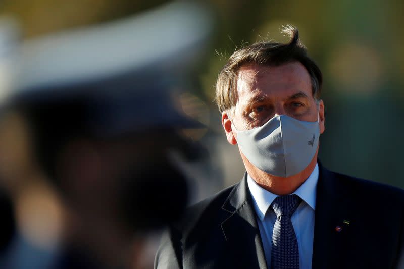 Brazil's President Jair Bolsonaro attends the inauguration ceremony of the Main Space Operations Center of the Geostationary Defense and Strategic Communications Satellite in Brasilia