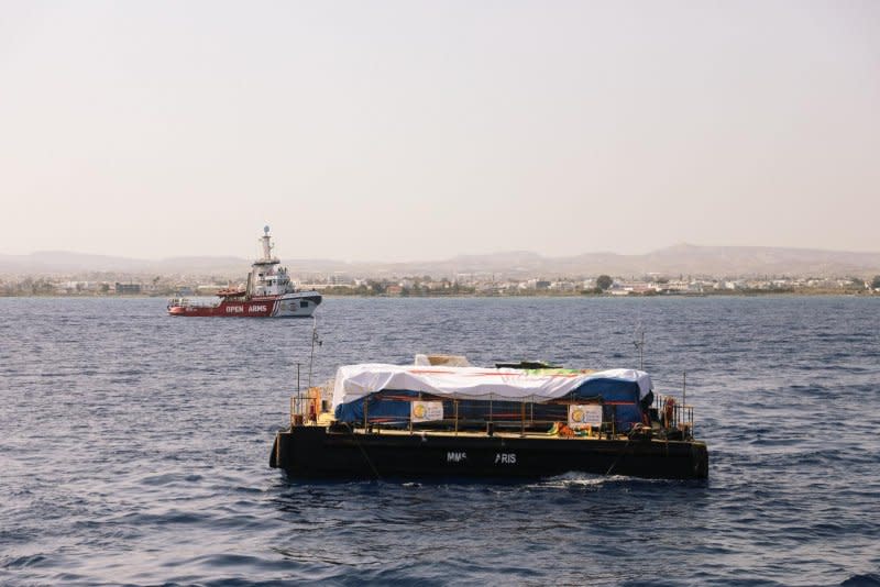 A barge loaded with food destined for Gaza has left Cyprus after World Central Kitchen organized a second shipment of humanitarian aid to feed starving Gazans. Photo provided by: World Central Kitchen/X