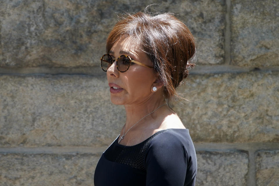 Jeanine Pirro, co-host of Fox News show "The Five," arrives for the funeral of Ivana Trump, Wednesday, July, 20, 2022, in New York. Ivana Trump, an icon of 1980s style, wealth and excess and a businesswoman who helped her husband build an empire that launched him to the presidency, is set to be celebrated at a funeral Mass at St. Vincent Ferrer Roman Catholic Church following her death last week. (AP Photo/Julia Nikhinson)