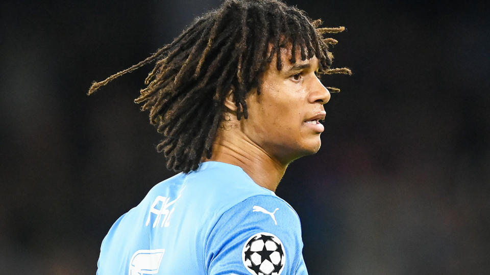 Pictured here, Nathan Ake in a Champions League game for Manchester City. 