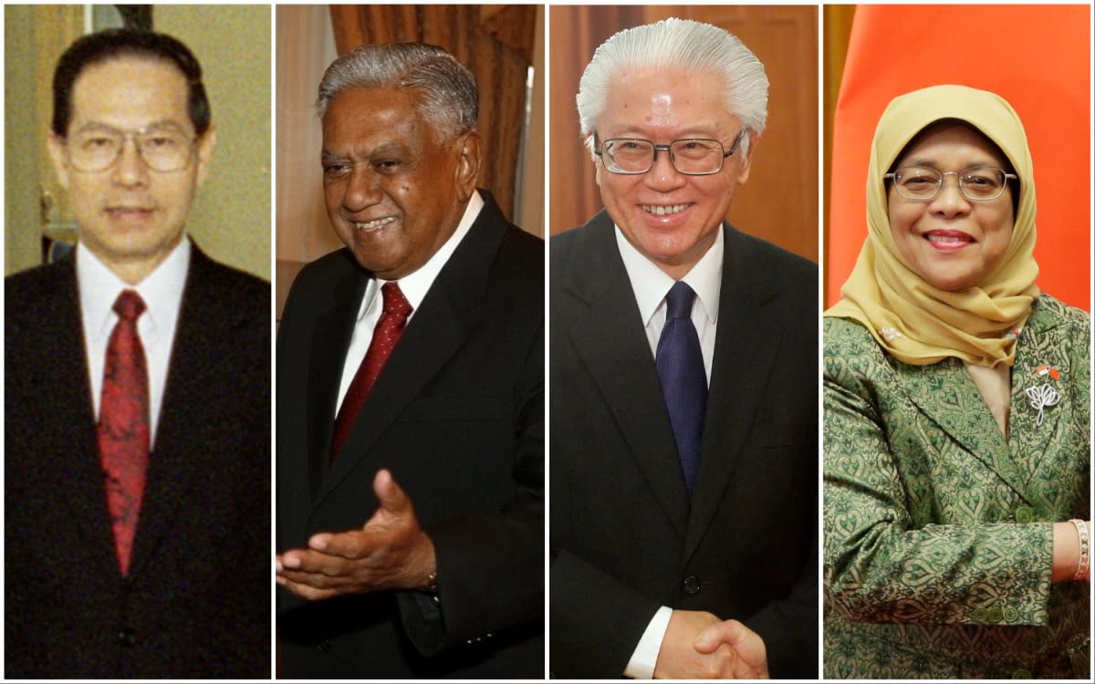 The four elected Presidents of Singapore: (from left) Ong Teng Cheong, S R Nathan, Tony Tan and Halimah Yacob. (FILE PHOTOS: Reuters)