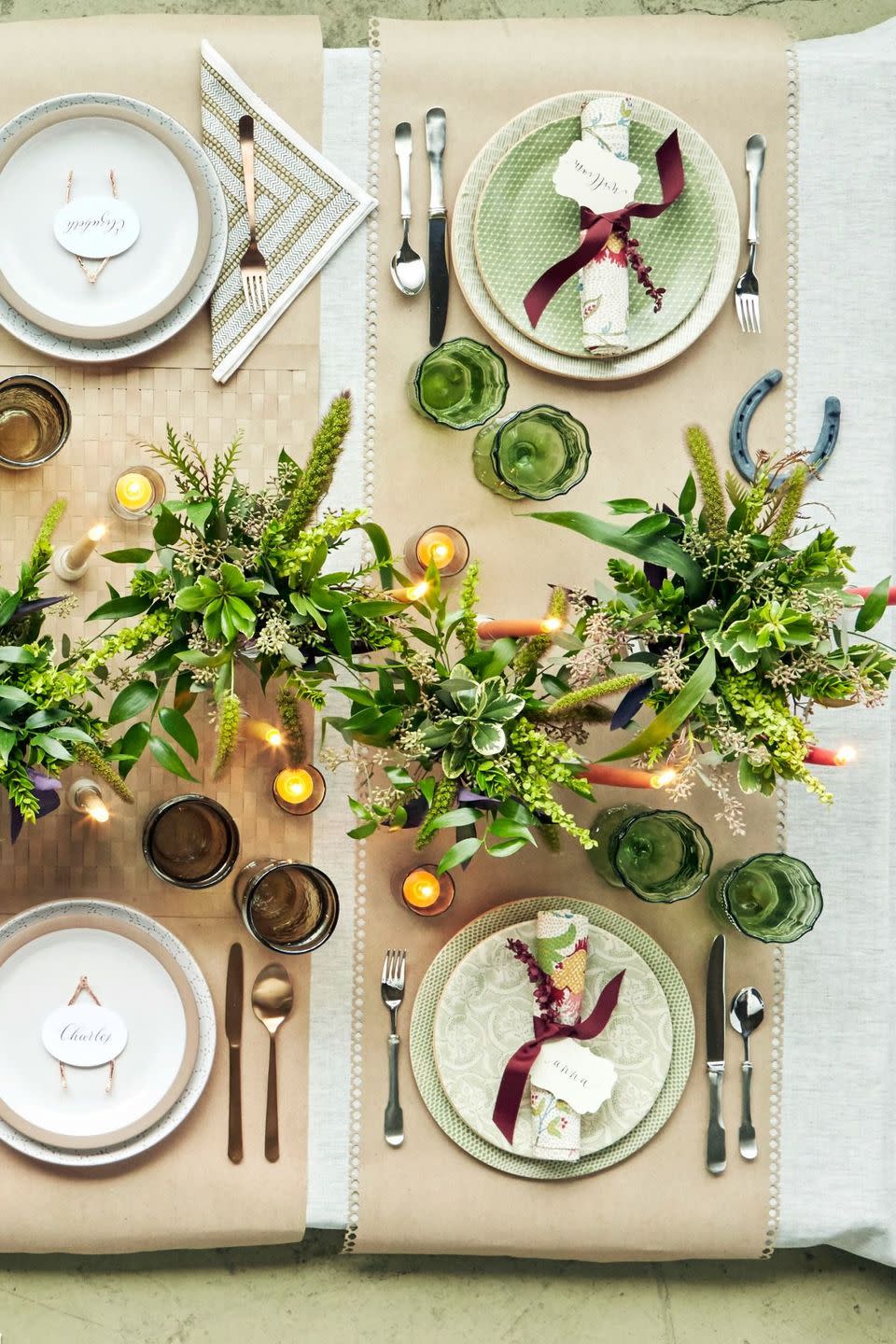 <p>Spruce up a kraft paper table runner with a fun border puncher, then add bold colors and plenty of greenery to keep it feeling seasonal.<em><br></em><br><a class="link " href="https://www.amazon.com/RUSPEPA-Brown-Kraft-Paper-Roll/dp/B076HM42HP?tag=syn-yahoo-20&ascsubtag=%5Bartid%7C10070.g.23289609%5Bsrc%7Cyahoo-us" rel="nofollow noopener" target="_blank" data-ylk="slk:SHOP PAPER TABLE RUNNER;elm:context_link;itc:0;sec:content-canvas">SHOP PAPER TABLE RUNNER</a><br></p>