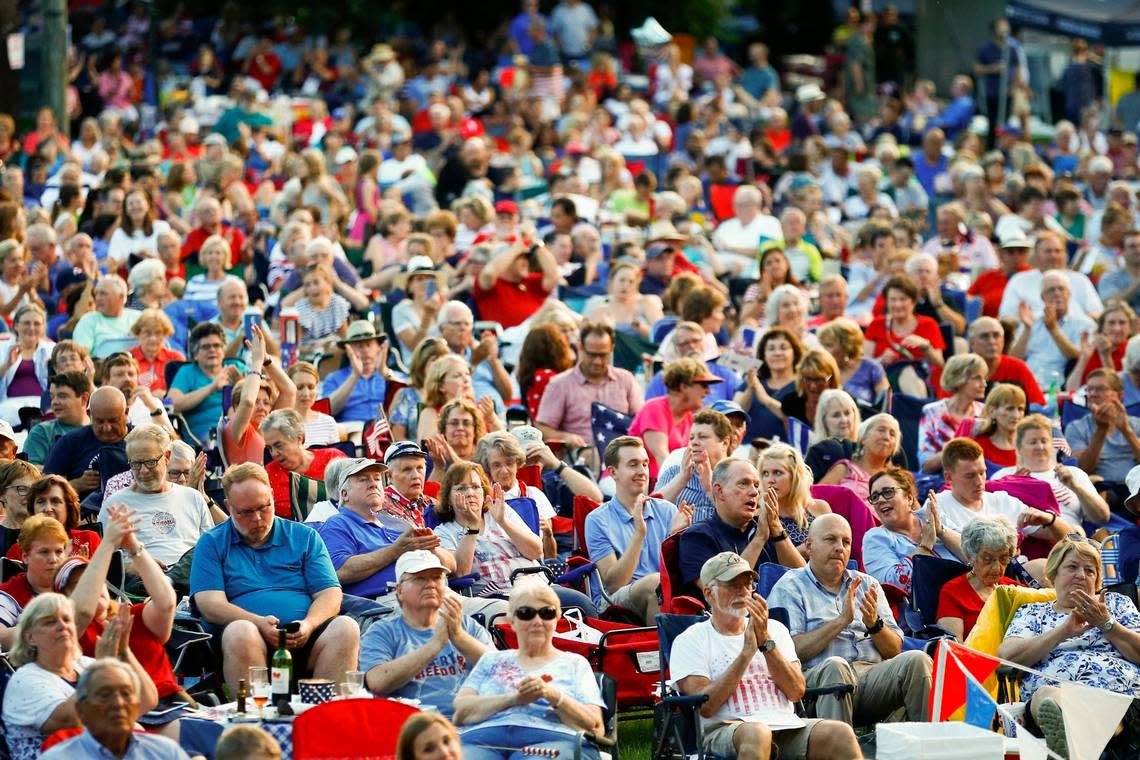 Thousands of people attended the annual Patriotic Music Concert Tuesday on Morrison Lawn at Transylvania University in Lexington in 2022.