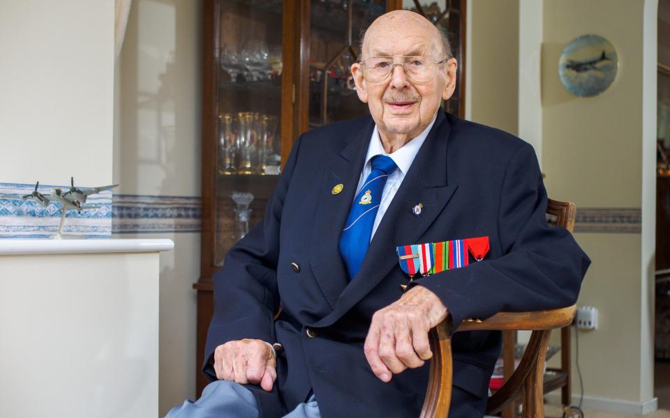 Wearing his RAF tie and sporting a clipped moustache, Ken Oatley still resembles the excitable young flying officer who arrived at 627 Squadron in July 1944 - Tony Buckingham