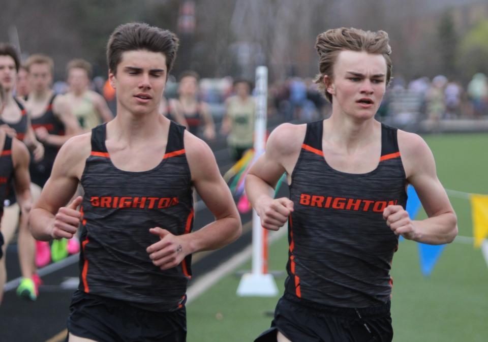 Brighton's Brady Matuszewski (left) and Luke Campbell were state qualifiers in the 3,200-meter run last season.