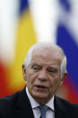 European Union foreign policy chief Josep Borrell speaks during a commission on Russia's escalation of its war of aggression against Ukraine, at the European Parliament, Wednesday, Oct. 5, 2022, in Strasbourg, eastern France. (AP Photo/Jean-Francois Badias)