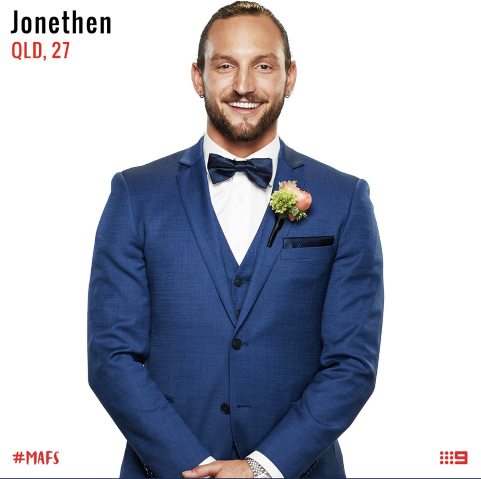 married at first sight Jonethen groom