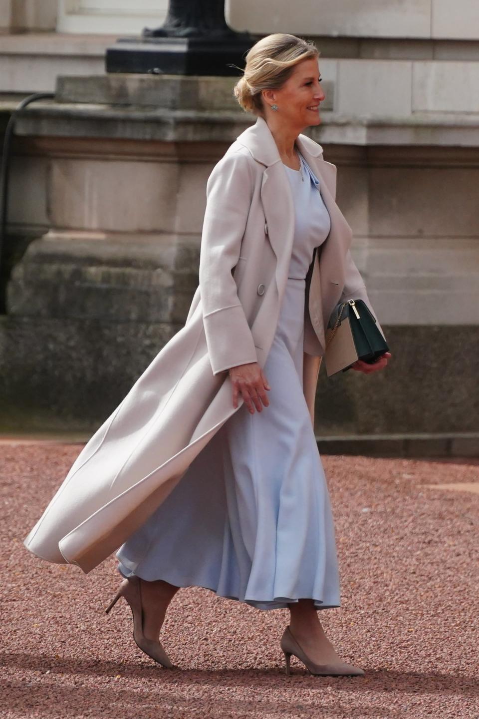Sophie, Duchess of Edinburgh on behalf of King Charles III, attends the Changing of the Guard at Buckingham Palace 