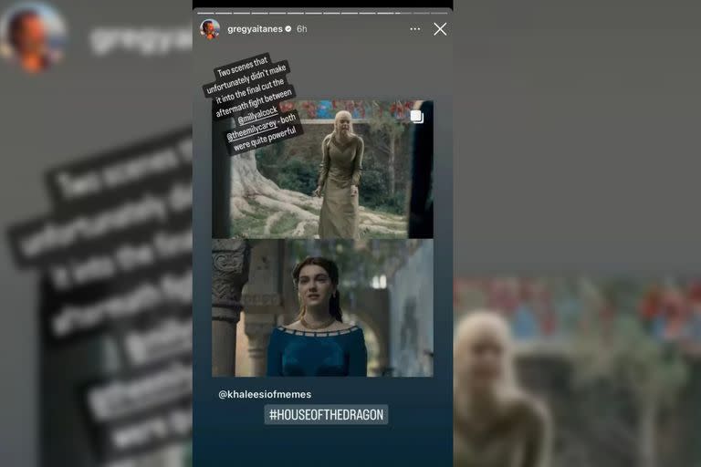 El director compartió dos imágenes de las escenas eliminadas (Captura Instagram @gregyaitanes)