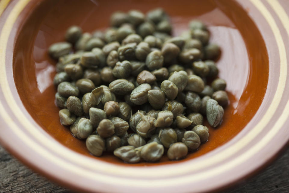 A bowl of capers