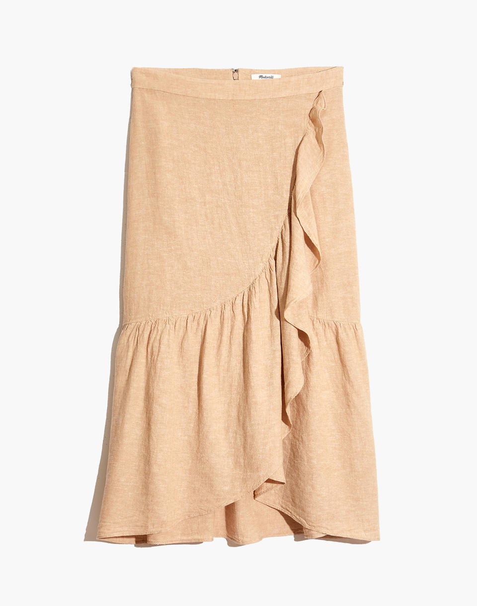 Linen Ruffle-Wrap Midi Skirt (Photo: Madewell)