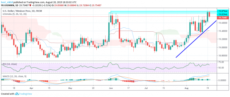 USDMXN 1 Day 20 August 2019