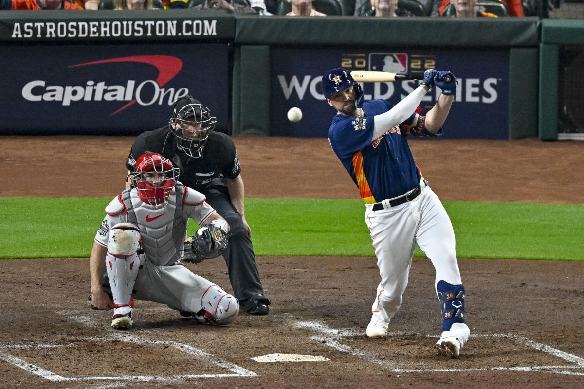 Trey Mancini plays first in Houston Astros' World Series clincher