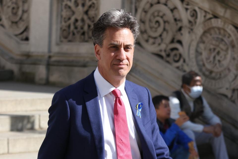 Shadow climate change and net zero secretary Ed Miliband said the Government’s refusal to levy a windfall tax is ‘wrong and unfair’ (James Manning/PA) (PA Wire)