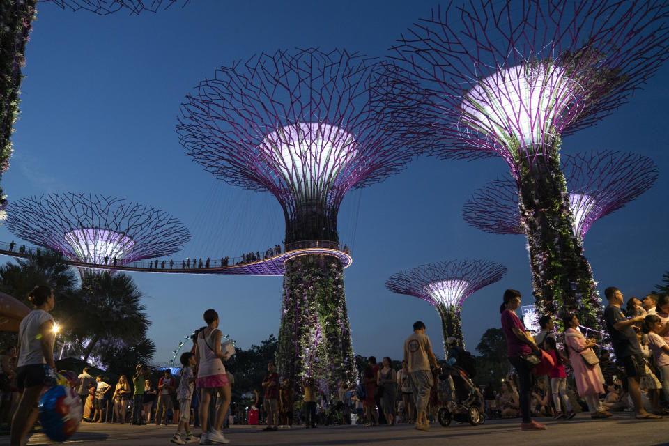 Gardens By The Bay on 3rd June 2018 in Singapore. The Gardens by the Bay is a nature park spanning 101 hectares in the Central Region of Singapore, adjacent to the Marina Reservoir. The park consists of three waterfront gardens: Bay South Garden, Bay East Garden and Bay Central Garden. (photo by Phil Clarke Hill/In Pictures via Getty Images)