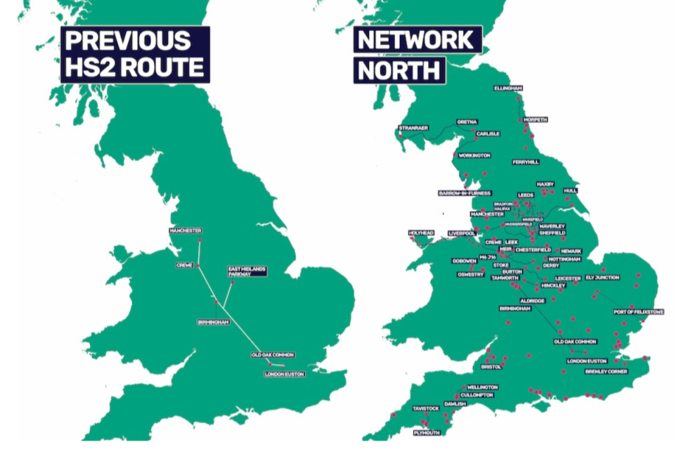 Look North: Spending freed up by the cancellation of HS2’s northern section will go on projects as far away as Devon and Kent (HM Government)