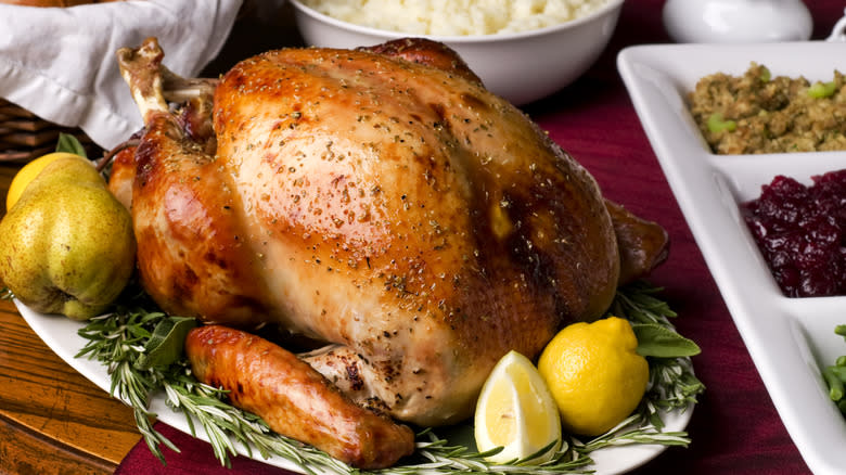christmas dinner roast turkey
