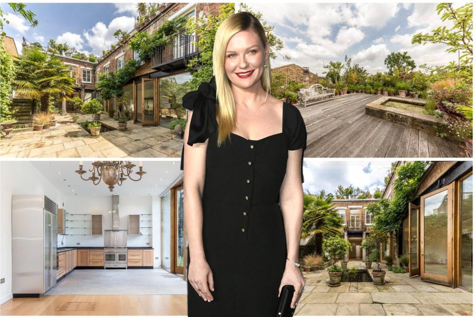 Kirsten Dunst rented a converted dairy in Islingon, later listed for £12,500 a month, while filming How to Lose Friends and Alientate People (ES composite)