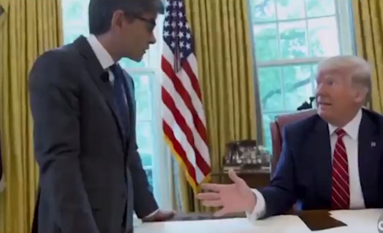 Donald Trump orders his chief of staff out off Oval Office for coughing during interview