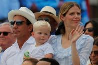 Brooklyn Decker, wife of Andy Roddick of the U.S., is introduced before Roddick was inducted into the International Tennis Hall of Fame in Newport, Rhode Island, U.S., July 22, 2017. REUTERS/Brian Snyder