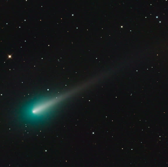 Adam Block took this image of comet ISON using a SBIG STX16803 CCD Camera with a 32-inch Schulman Telescope Schulman Telescope atop Mount Lemmon from the University of Arizona’s SkyCenter on the morning of Oct. 8.