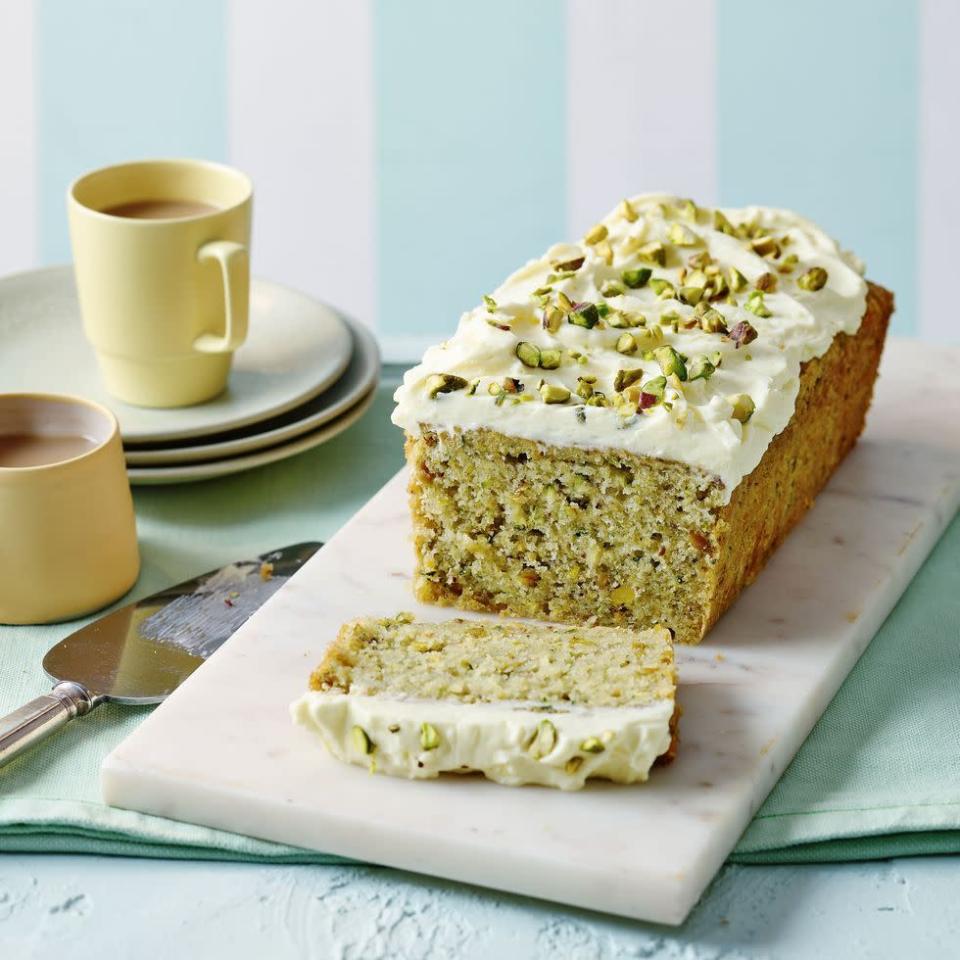 <p>Grated courgette adds wonderfully moisture to this nutty sponge.</p><p><strong>Recipe: <a href="https://www.goodhousekeeping.com/uk/food/recipes/a36872628/courgette-pistachio-loaf-cake/" rel="nofollow noopener" target="_blank" data-ylk="slk:Courgette and Pistachio Loaf Cake" class="link ">Courgette and Pistachio Loaf Cake</a></strong></p>