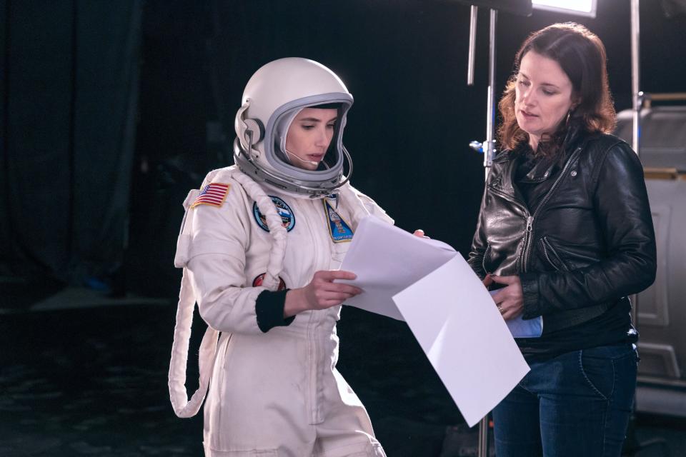 Space Cadet star Emma Roberts and director Liz Garcia.