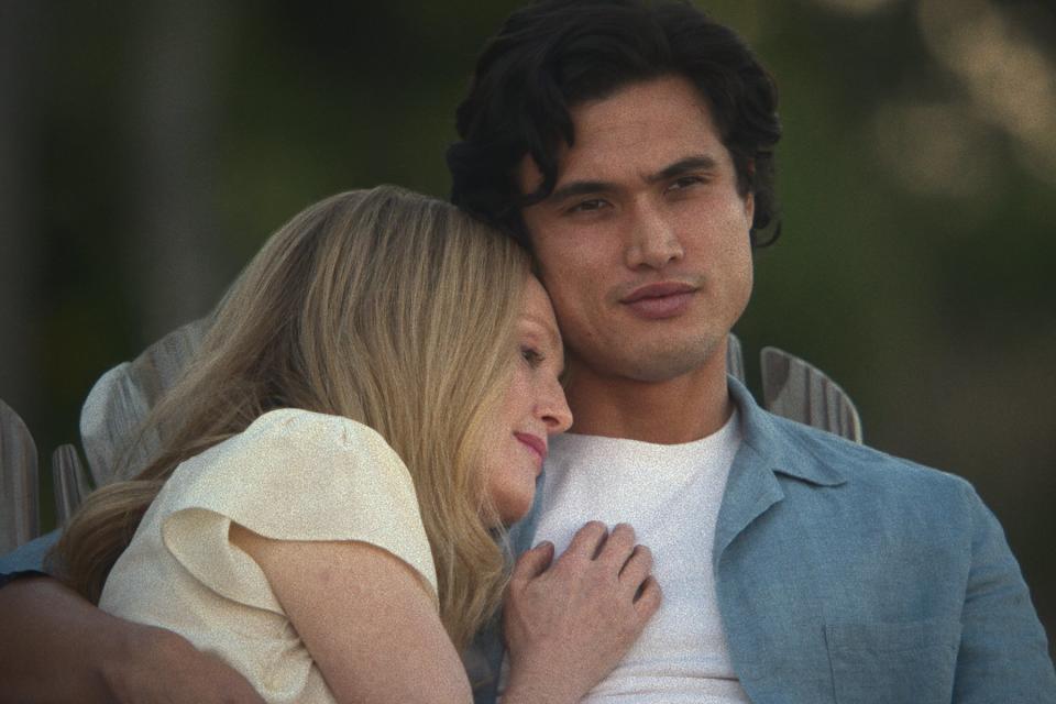 Julianne Moore as Gracie and Charles Melton as Joe Yoo