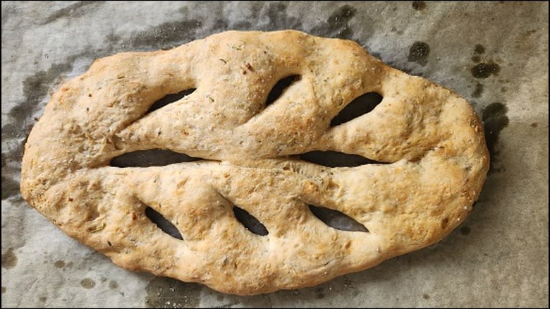 Fougasse on the counter