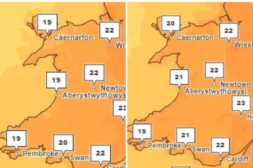 Met Office weather maps for Friday and Saturday