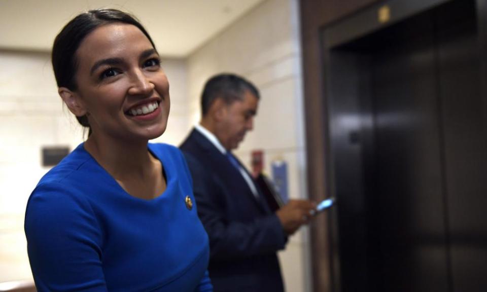 Alexandria Ocasio-Cortez on Capitol Hill in Washington Thursday.