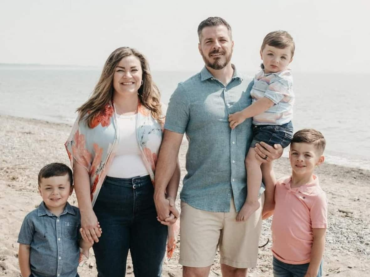 OPP Det. Const. Steven Tourangeau is being remembered as a dedicated family man. The 35-year-old leaves behind his wife, Danikah, and three young boys.  (Submitted by Dayne Tourangeau - image credit)