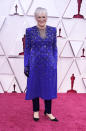 Glenn Close arrives at the Oscars on Sunday, April 25, 2021, at Union Station in Los Angeles. (AP Photo/Chris Pizzello, Pool)