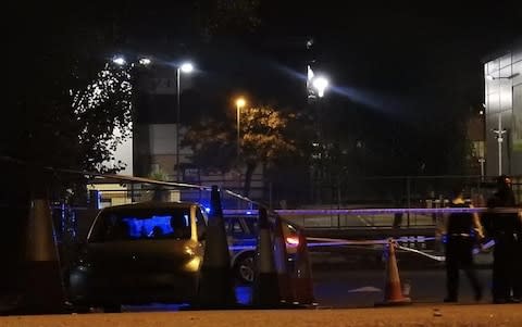 Police cordon off the scene of the crash in the early hours of Wednesday - Credit: Al-Majlis Al-Hussaini/Instagram