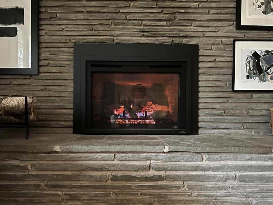 Upgrade your fireplace with a gas or electric fireplace.<p>Emily Fazio</p>