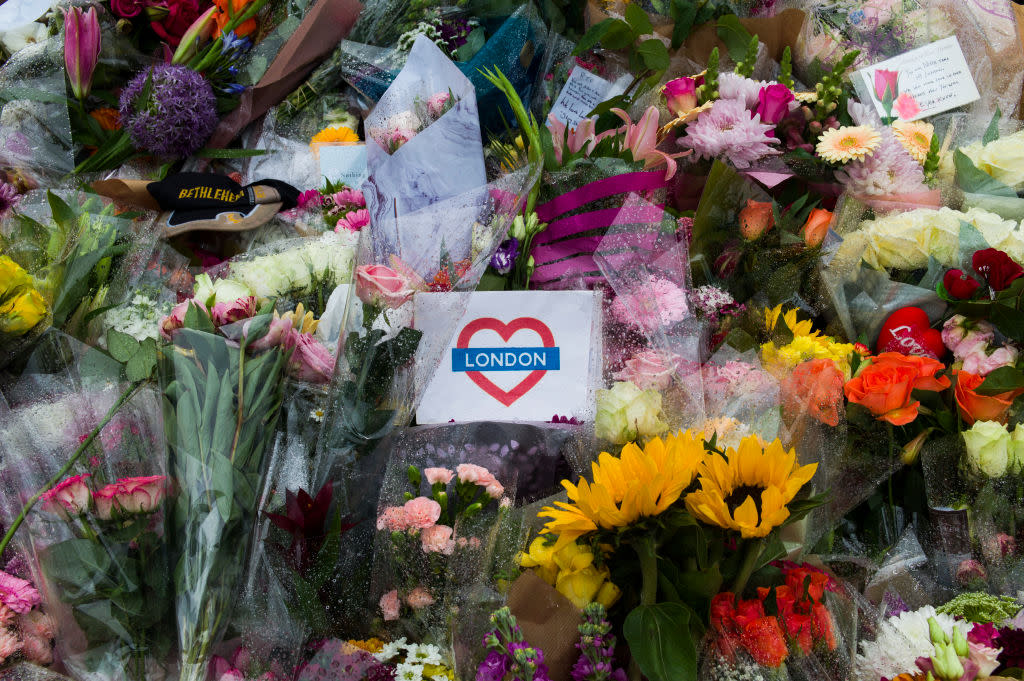 Flowers are laid on the south side of London Bridge (Dan Kitwood/Getty Images)